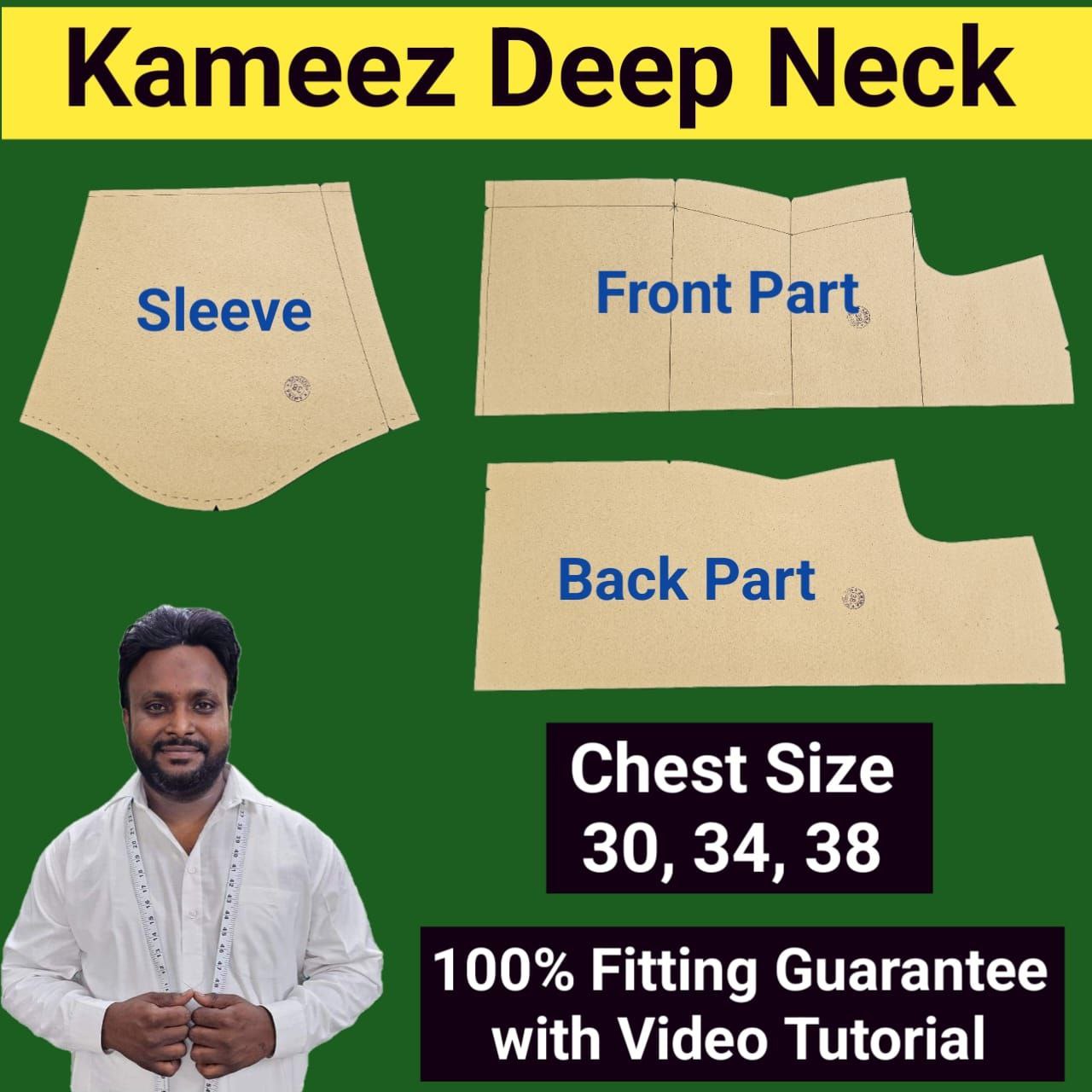 Kameez | Deep Neck | Chest Size 30, 34, 38