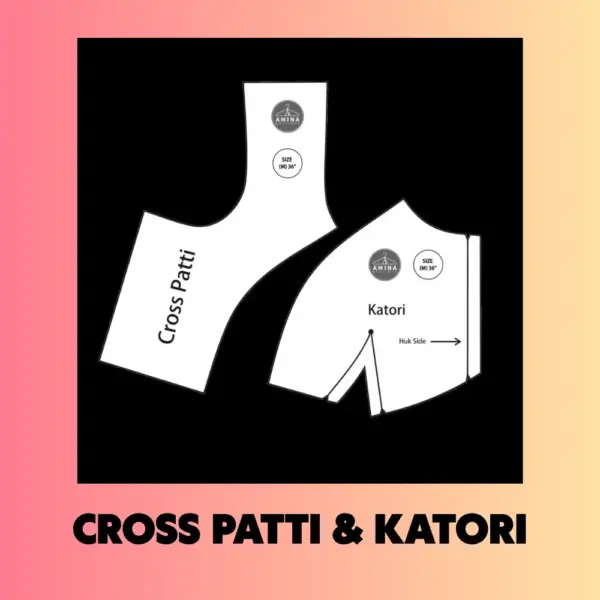 Single Katori Blouse | Deep Neck | Cross Patti & Katori