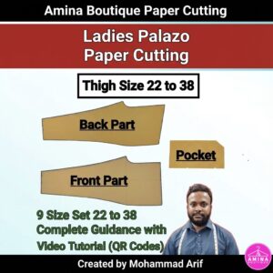 Ladies Palazzo Paper Cutting | Size 22 To 38 (Set of 9)