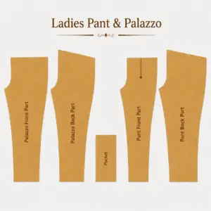 PREMIUM LADIES PANT & PALAZZO PAPER CUTTING | SIZE 24 TO 32 (SET OF 10)
