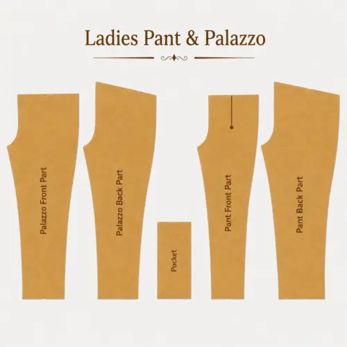 PREMIUM LADIES PANT & PALAZZO PAPER CUTTING | SIZE 24 TO 32 (SET OF 10)